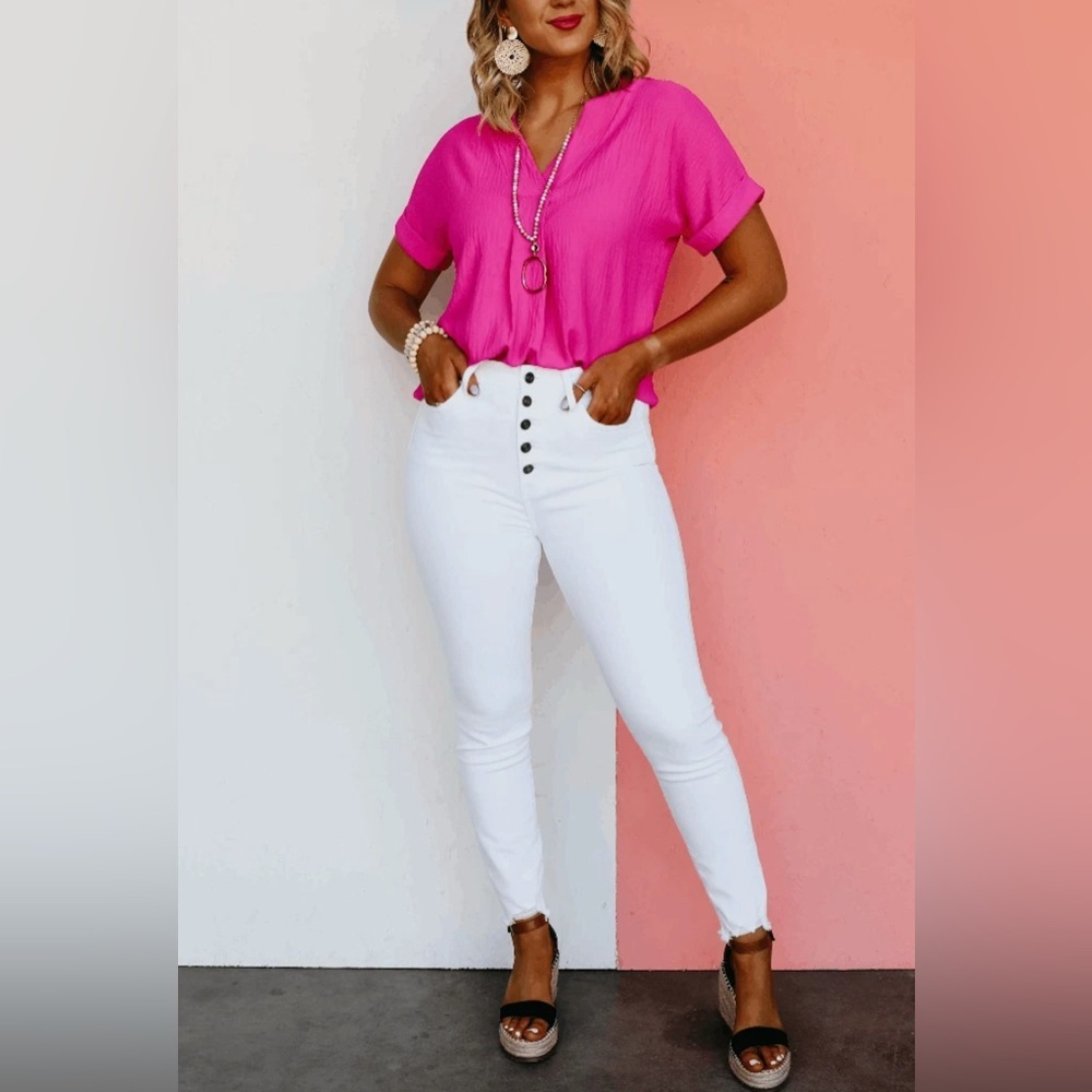 White High Rise Skinny Ankle Jeans 29 - Picture 3 of 13